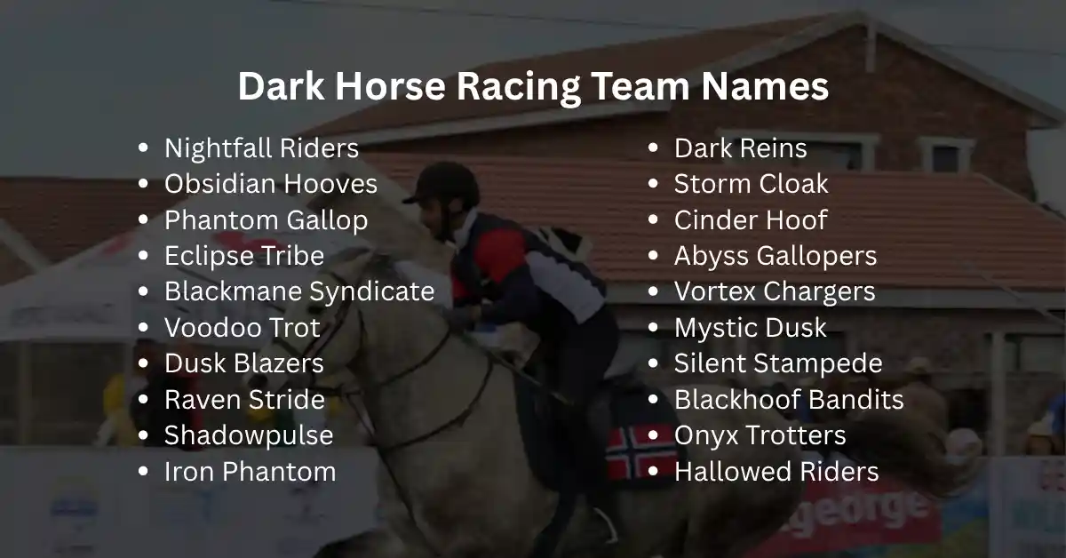 dark horse racing team names