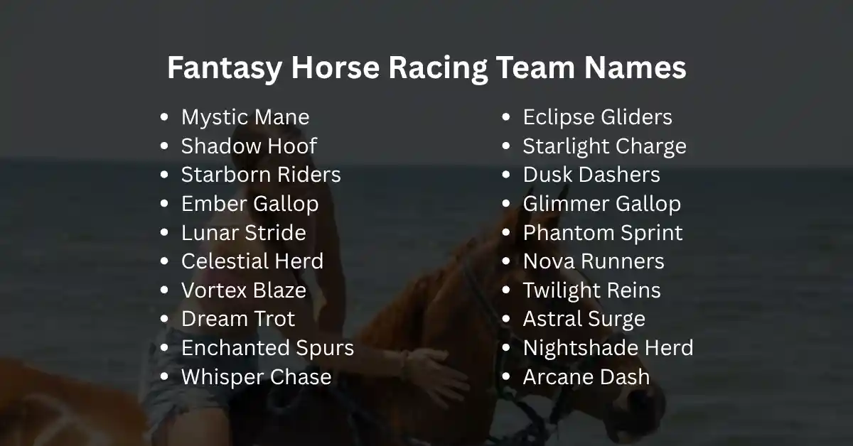fantasy horse racing team names