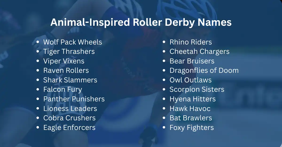 animal inspired roller derby names