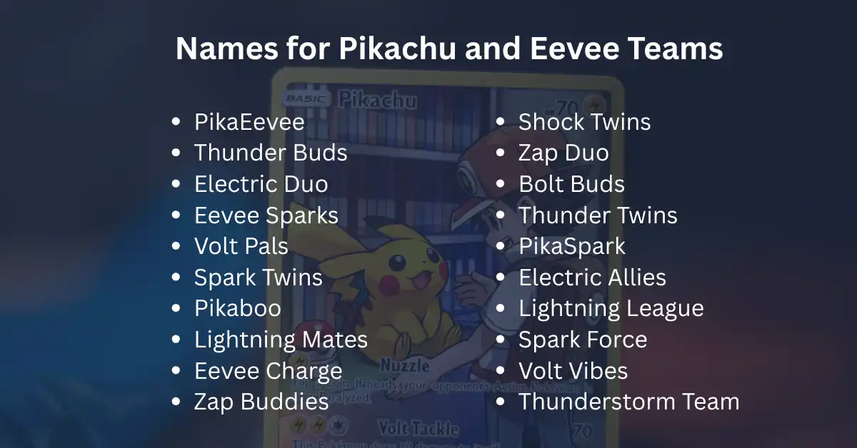 names for pikachu and eevee teams