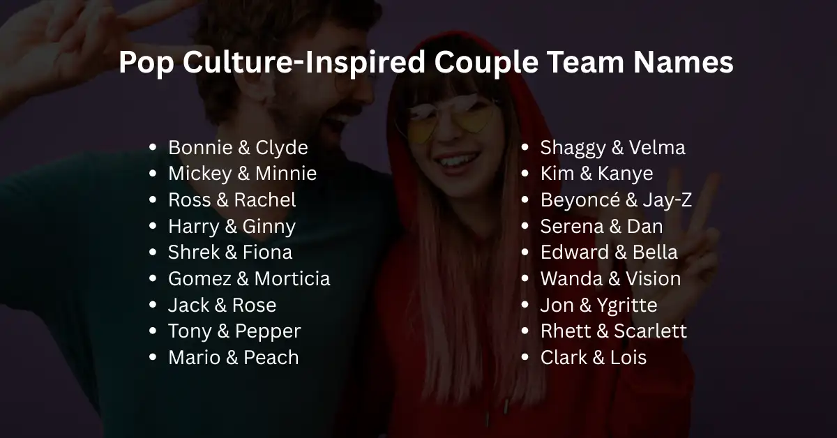 pop culture inspired couple team names