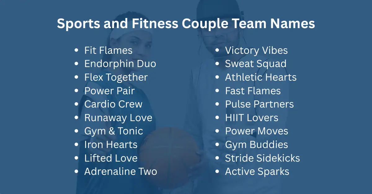 sports and fitness couple team names
