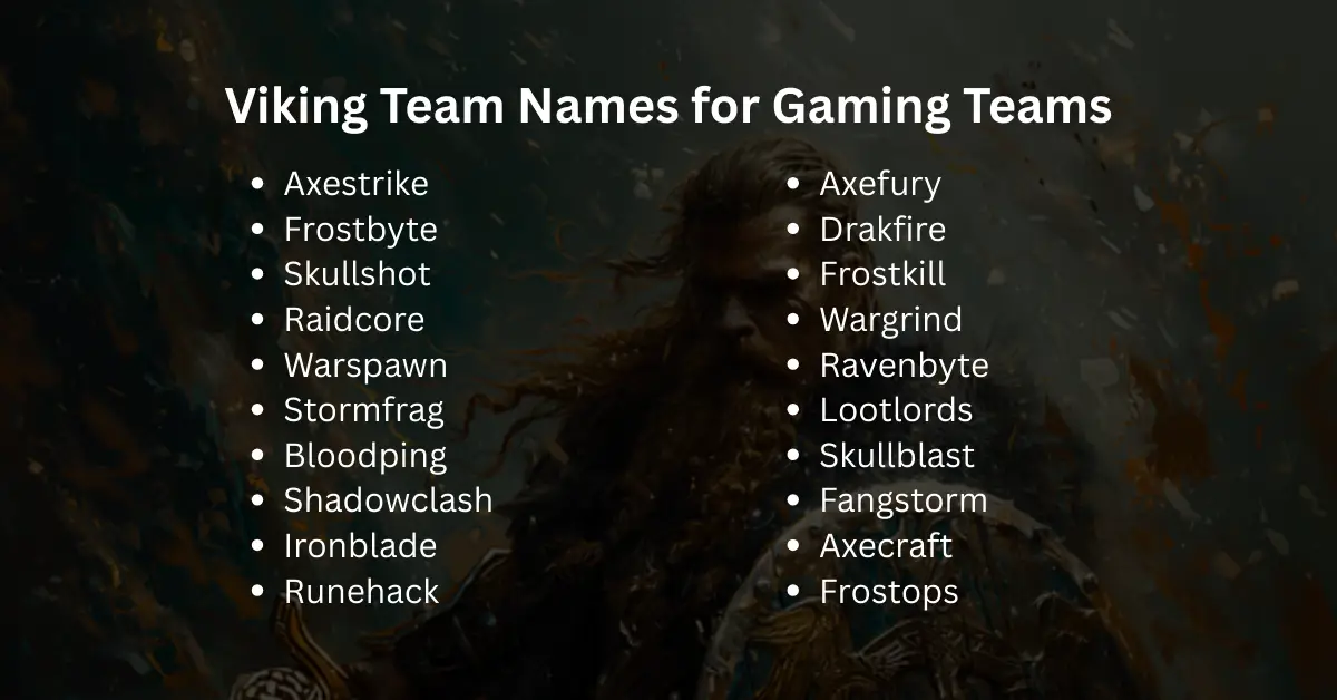 viking team names for gamers