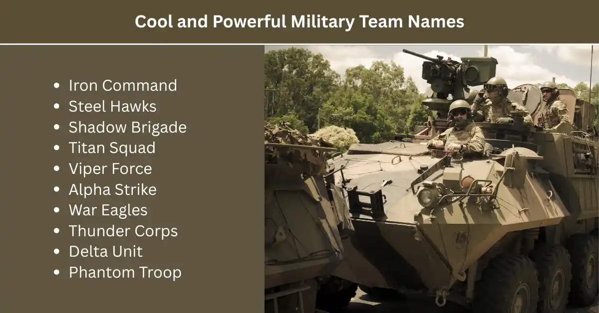 cool and powerful military team names