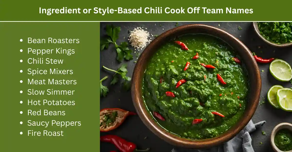 ingredient or style-based chili cook off team names