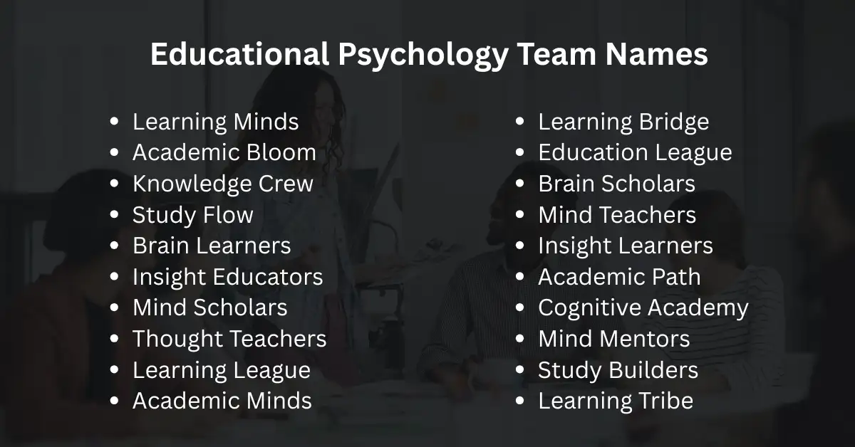 educational psychology team names