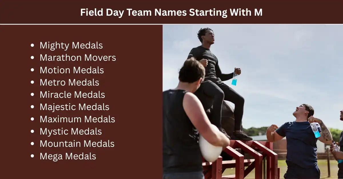 field day team names starting with m