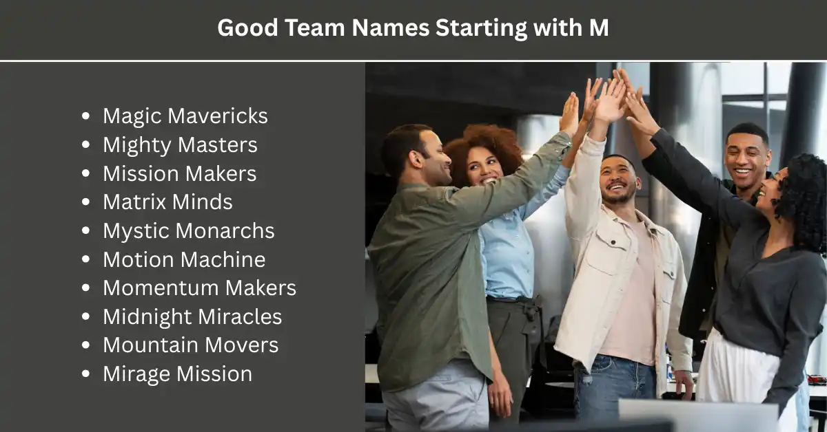 good team names starting with m