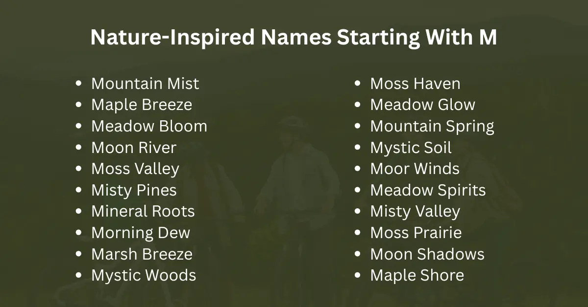 nature-inspired names starting with m