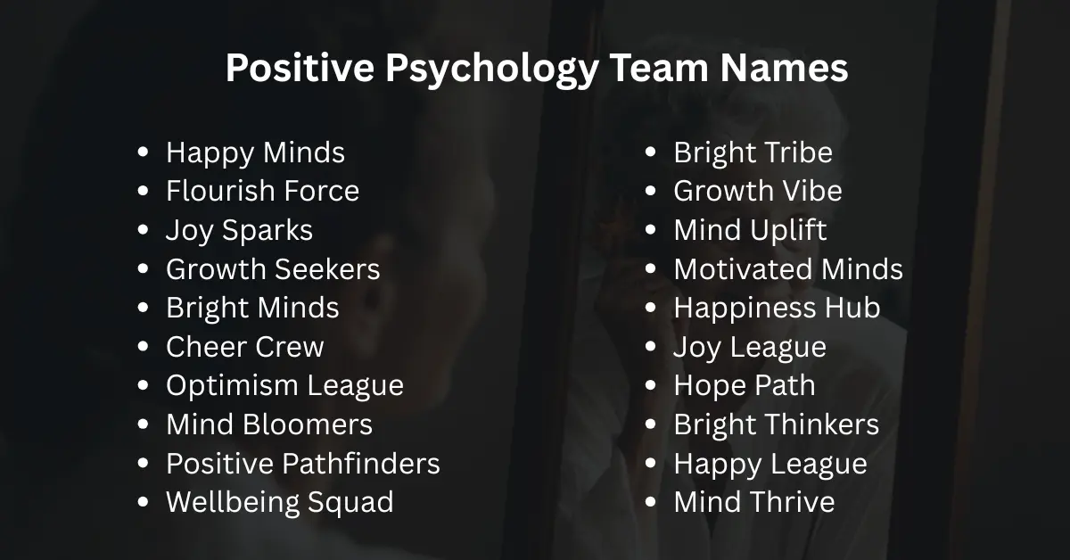 positive psychology team names