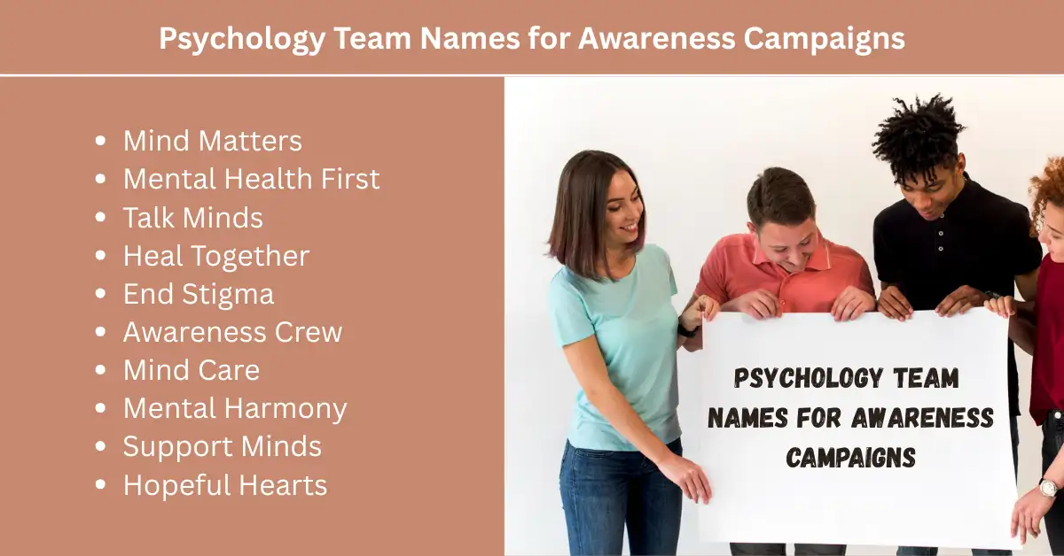 psychology team names for awareness campaigns