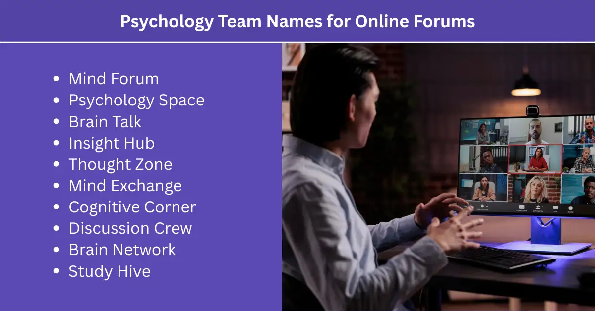 psychology team names for online forums