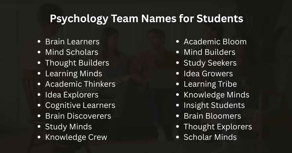 psychology team names for students