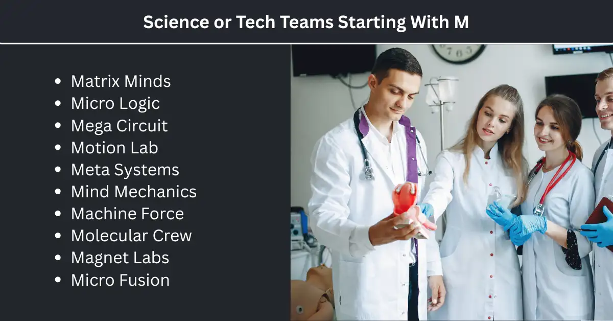 science or tech teams starting with m