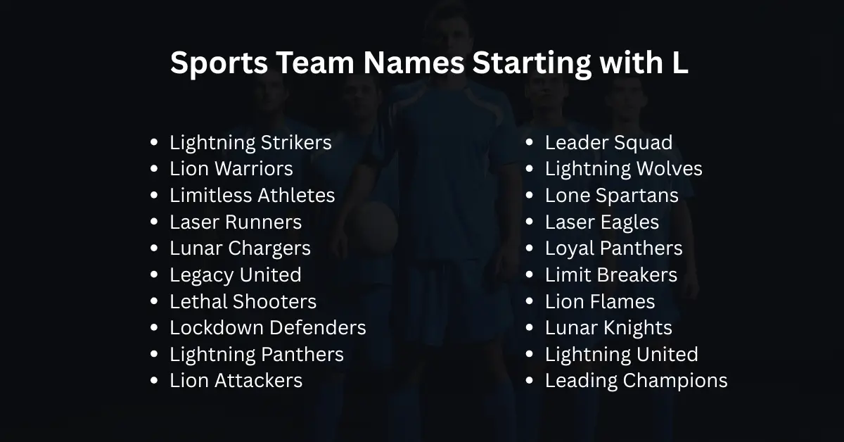 sports team names starting with l