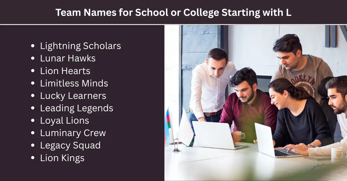 team names for school or college starting with l