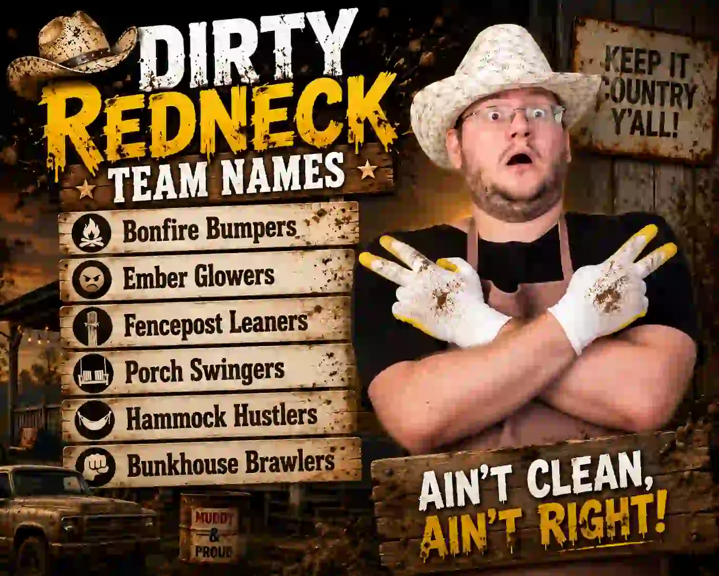 dirty redneck team names